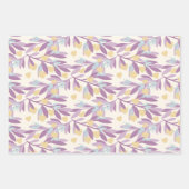 ヴァレンティーンズデイハートブランチ花ラブパステル ラッピングペーパーシート (正面2)