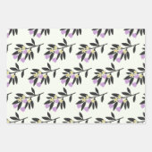 ヴァレンティーンズデイハートブランチ花ラブパステル ラッピングペーパーシート (正面)