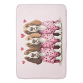 ヴァレンティーンズデイバスセットハウンドドッグ バスマット (正面縦)