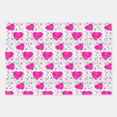 ヴァレンティーンズデイピンクハートハグズnキス ラッピングペーパーシート (正面2)