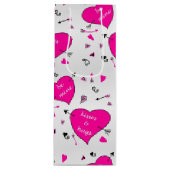 ヴァレンティーンズデイピンクハートハグズnキス ワインギフトバッグ (正面)