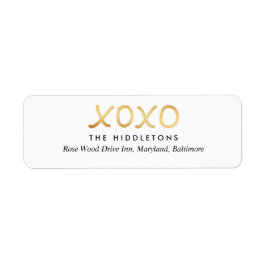 ヴァレンティーンズデイフェイクゴールドフォイルXOXOタイポグラフィ ラベル