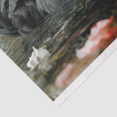 ヴァレンティーンズデイブラックスワンレッド花模様デクページ 薄葉紙 (詳細)