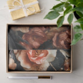 ヴァレンティーンズデイブラックスワンレッド花模様デクページ 薄葉紙 (ギフト)