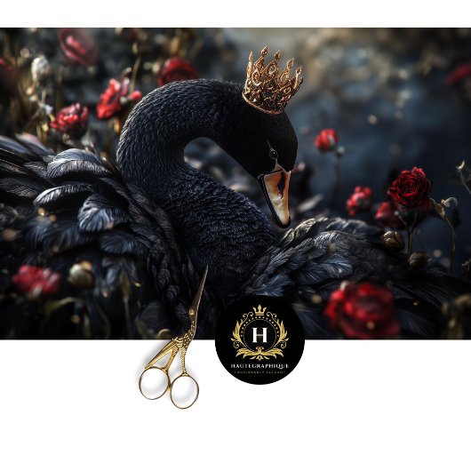 ヴァレンティーンズデイブラックスワンレッド花模様デクページ 薄葉紙