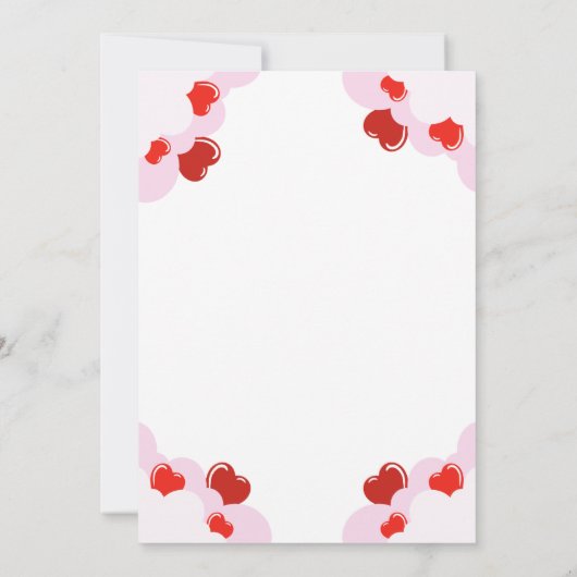 ヴァレンティーンズデイベビーシャワー招待状ハート 招待状 (裏面)
