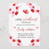 ヴァレンティーンズデイベビーシャワー招待状ハート 招待状 (正面/裏面)