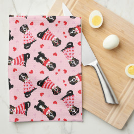 ヴァレンティーンズデイベルネーゼマウンテンドッグス キッチンタオル