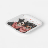 ヴァレンティーンズデイベルネーゼマウンテンドッグス ペーパープレート (傾斜あり)