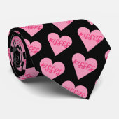 ヴァレンティーンズデイミニリストピンクキスキャンディハート ネクタイ (ロール)