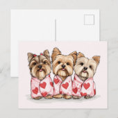 ヴァレンティーンズデイヨークシャーテリアドッグス シーズンポストカード (正面/裏面)
