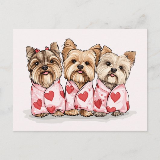 ヴァレンティーンズデイヨークシャーテリアドッグス シーズンポストカード (正面)