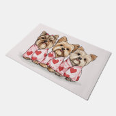 ヴァレンティーンズデイヨークシャーテリアドッグス ドアマット (アングル)