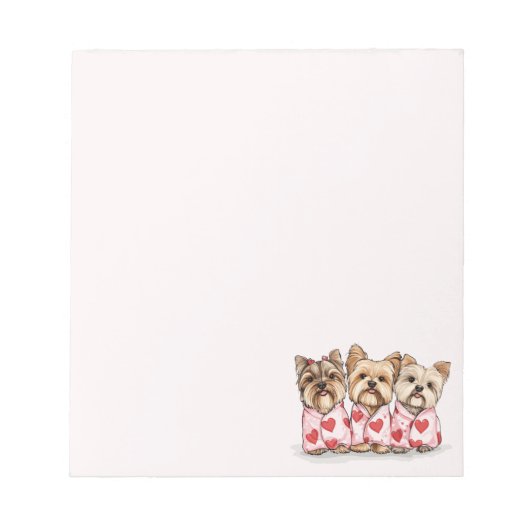 ヴァレンティーンズデイヨークシャーテリアドッグス ノートパッド (正面)