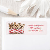 ヴァレンティーンズデイヨークシャーテリアドッグス ラベル (インサイチュ)