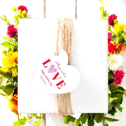 ヴァレンティーンズデイラブスクリプト赤いハート フェイバータグ