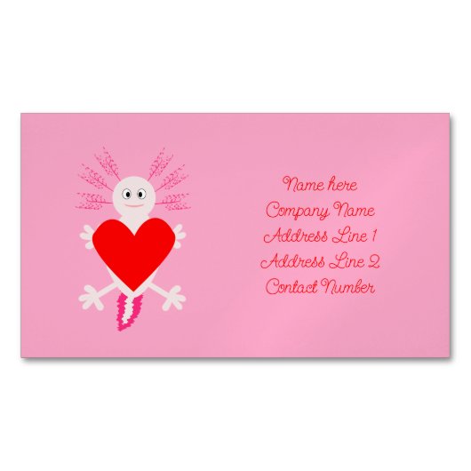 ヴァレンティーンズデイラブハートアクソロテカスタムル マグネット名刺 (正面)