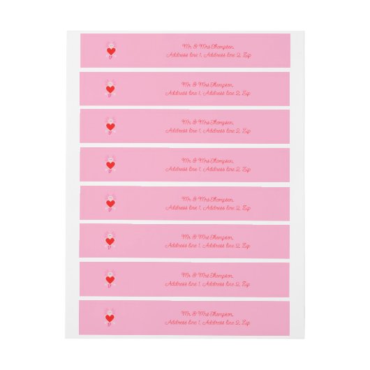 ヴァレンティーンズデイラブハートアクソロテカスタムル ラップアラウンド宛名ラベル (シート)