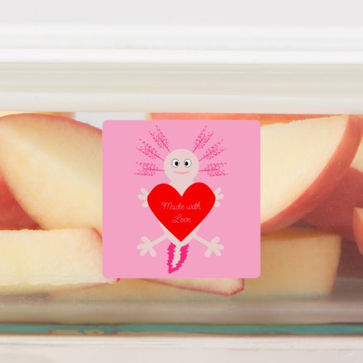 ヴァレンティーンズデイラブハートアクソロトル作り愛 ラベル (貼付)