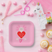 ヴァレンティーンズデイラブハートアクソロトル ペーパープレート (パーティー)