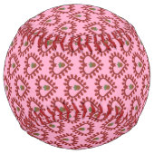 ヴァレンティーンズデイラブハートアコーンパターン（の模様が）ある ソフトボール (裏面)