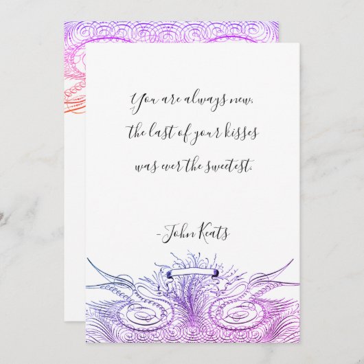 ヴァレンティーンズデイラブ引用文手書きスクリプト シーズンカード (正面/裏面)