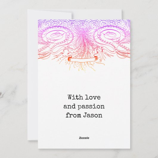 ヴァレンティーンズデイラブ引用文手書きスクリプト シーズンカード (裏面)