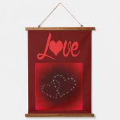 ヴァレンティーンズデイラブ赤いハート 吊り下げ型タペストリー (正面2)