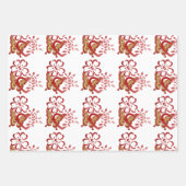 ヴァレンティーンズデイロマンチックバラスウィーニングフローラ ラッピングペーパーシート (正面2)