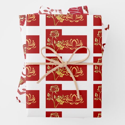 ヴァレンティーンズデイロマンチックバラスウィーニングフローラ ラッピングペーパーシート (インサイチュ)