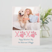 ヴァレンティーンズデイXOXO赤面パステルペットドッグフォト シーズンカード (スタンド正面)