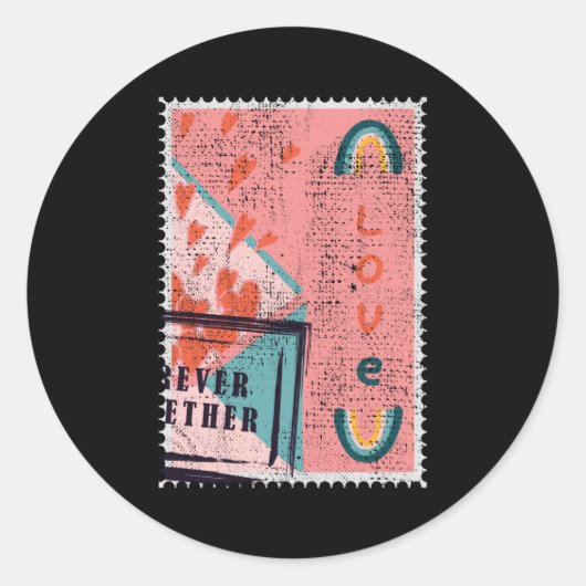 ヴァレンティーンズフィラテリスト永遠に愛の郵便切手 ラウンドシール (正面)