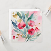 ヴァレンティーンズフラワーズとハートヴァレンティネス カード (正面/裏面インサイチュ)