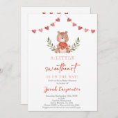 ヴァレンティーンズベビーシャワーベア招待状 招待状 (正面/裏面)