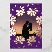 ヴァレンティーンズラブ写真の花と詩のカスタム 箔シーズンカード (正面)