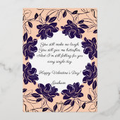 ヴァレンティーンズラブ写真の花と詩のカスタム 箔シーズンカード (裏面)