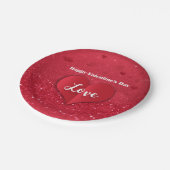 ヴァレンティーンズレッド紙ハートグリッター-紙プレート ペーパープレート (アングル)