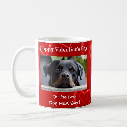 ヴァレンティーン最高のズデイ・ドッグ・ママが今までにかわいい写真 コーヒーマグカップ (左)