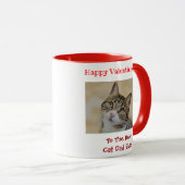 ヴァレンティーン最高のズ・デイ猫パパかわいい写真 マグカップ (正面右)