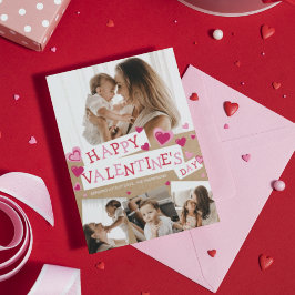 ヴァレンティ素朴ンフォトコラージュハートクラフト紙 シーズンカード