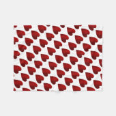 ヴァレンティ赤と白ンズデイハート フリースブランケット (正面(横))