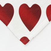 ヴァレンティ赤と白ンズデイハート フリースブランケット (角)