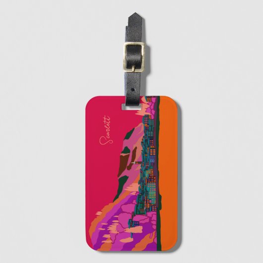 ヴァレンナアットナイトコモイタリアイラストレーショントラベル ラゲッジタグ (正面縦)