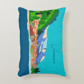 ヴァレンナレイクコモイタリアイラストレーショントラベル アクセントクッション (正面(垂直))