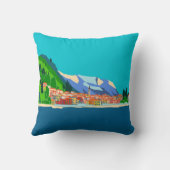 ヴァレンナレイクコモイタリアイラストレーショントラベル クッション (裏面)