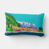 ヴァレンナレイクコモイタリアイラストレーショントラベル ランバークッション (裏面)