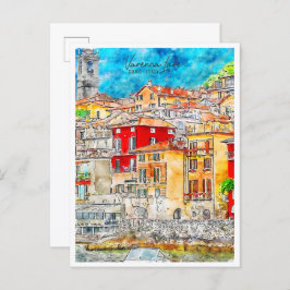 ヴァレンナレイクコモイタリアヴィンテージ旅行水の色 ポストカード