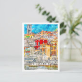 ヴァレンナレイクコモイタリア有名な旅行水色 ポストカード (スタンド正面)