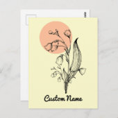 ヴァレーのユリ 5月 誕生月 花 ミニマル ポストカード (正面/裏面)