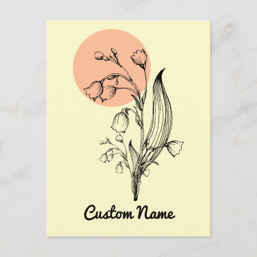 ヴァレーのユリ 5月 誕生月 花 ミニマル ポストカード (正面)